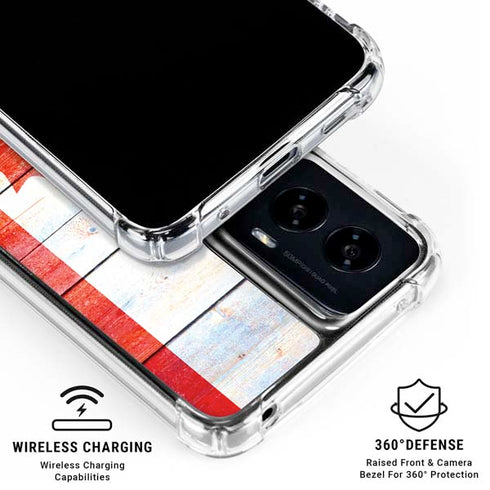 Canada Flag Light Wood Moto G Power 5G (2024) Clear Case